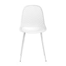 Gardeon 4PC Outdoor Dining Chairs PP Lounge Chair Patio Garden Furniture White