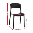 Gardeon 4PC Outdoor Dining Chairs Stackable PP Patio Chair Garden Furniture Black