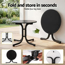 Gardeon 5PCS Outdoor Dining Set Table and Chairs Patio Furniture Garden Diamond Black