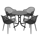 Gardeon 5PCS Outdoor Dining Set Table and Chairs Patio Furniture Garden Diamond Black