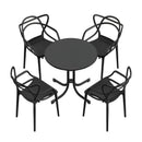 Gardeon 5PCS Outdoor Dining Set Table and Chairs Garden Patio Furniture Entwine Black