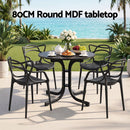Gardeon 5PCS Outdoor Dining Set Table and Chairs Garden Patio Furniture Entwine Black