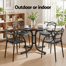 Gardeon 5PCS Outdoor Dining Set Table and Chairs Garden Patio Furniture Entwine Black