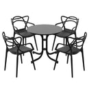 Gardeon 5PCS Outdoor Dining Set Table and Chairs Garden Patio Furniture Entwine Black