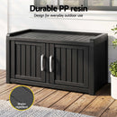 Outdoor Storage Box Bench Shoe Cabinet with Shelf Resin 81cm Black