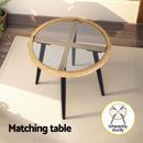 Gardeon 3PC Outdoor Bistro Set Patio Furniture Lounge Setting Table and Chairs Natural