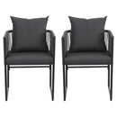 Gardeon 2PC Outdoor Dining Chairs Woven Rope Chair Patio Furniture Garden Steel