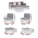 Gardeon 4 Seater Outdoor Sofa Set 5PCS Table Chair Set Garden Patio Furniture