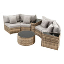 Gardeon 4 Seater Outdoor Sofa Set 7PCS Table Chair Brown Rattan Patio Furniture