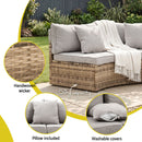 Gardeon 4 Seater Outdoor Sofa Set 7PCS Table Chair Brown Rattan Patio Furniture