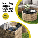 Gardeon 4 Seater Outdoor Sofa Set 7PCS Table Chair Brown Rattan Patio Furniture