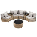 Gardeon 4 Seater Outdoor Sofa Set 7PCS Table Chair Brown Rattan Patio Furniture