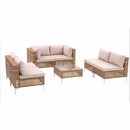 Gardeon 6 Seater Outdoor Sofa Set 7PCS Table Chair Set Garden Rattan Patio Furniture