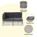 Gardeon 6 Seater Outdoor Sofa Set 7PCS Table Chair Set Garden Rattan Patio Furniture
