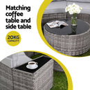 Gardeon 6 Seater Outdoor Sofa Set 9PCS Table Chair Set Garden Rattan Patio Furniture