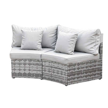Gardeon 2 PCS Outdoor Sofa Set Rattan Modular Chair Garden Patio Furniture Grey