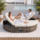 Gardeon Outdoor Day Bed Sun Lounge Setting Wicker Lounger Patio Furniture w/ Retractable Side Tray