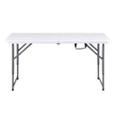 Gardeon 123cm Folding Table Portable Fold-in-Half with Handle Camping Picnic Adjustable Height