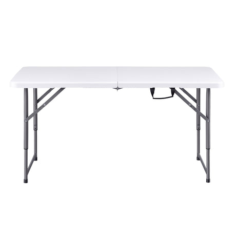 Gardeon 123cm Folding Table Portable Fold-in-Half with Handle Camping Picnic Adjustable Height