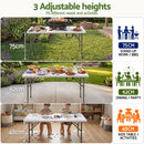 Gardeon 123cm Folding Table Portable Fold-in-Half with Handle Camping Picnic Adjustable Height