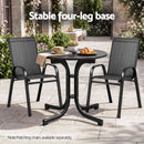 Gardeon Outdoor Side Table 80cm Folding Steel Round Bistro Desk Cafe Patio Furniture Black