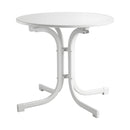 Gardeon Outdoor Side Table 80cm Folding Steel Round Bistro Desk Cafe Patio Furniture White