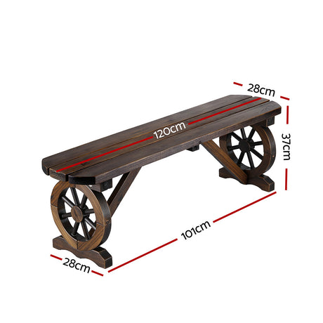 Gardeon Outdoor Garden Bench Seat Wooden Patio Furniture Wagon Dining Chair