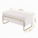 Artiss Storage Ottoman Boucle Padded Seat Footrest Hidden Storage Cream White