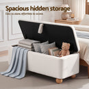 Artiss Storage Ottoman Hidden Bench Velvet Blanket Box Beige 97cm