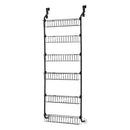 Artiss Over Door Storage Hanger Pantry 6-Tier Metal Hook Hanging Organiser Black