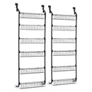 Artiss 2x Over Door Storage Pantry Organiser 6-Tier Metal Hanger Hook Black