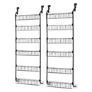 Artiss 2x Over Door Storage Pantry Organiser 6-Tier Metal Hanger Hook Black