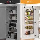 Artiss 2x Over Door Storage Pantry Organiser 6-Tier Metal Hanger Hook Black
