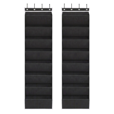 Artiss Over Door Shoe Organiser Storage X2 8-Tier Pantry Hanger Fabric Black
