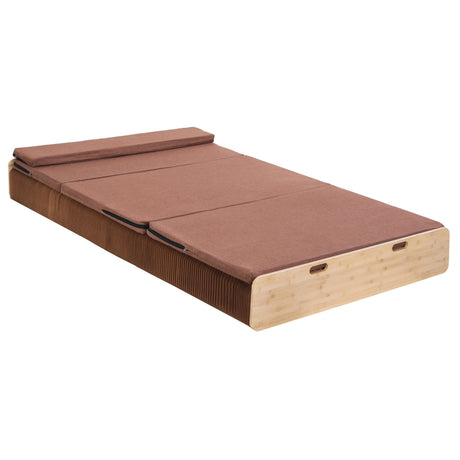 Artiss Folding Kraft Paper Bed Frame with Mattress and Pillow 300kg Capacity 200x120cm