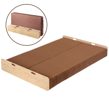 Artiss Folding Kraft Paper Bed Frame with Mattress and Pillow 300kg Capacity 200x120cm