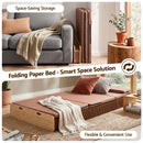 Artiss Folding Kraft Paper Bed Frame with Mattress and Pillow 300kg Capacity 200x120cm