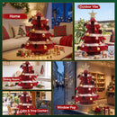 Jingle Jollys Paper Christmas Tree 47CM w/ Star Topper Xmas Decoration Tabletop Red DIY Ornament Set