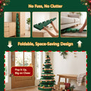 Jingle Jollys Paper Christmas Tree 111CM w/ Star Topper LEDs Xmas Decorations Kit Home Office Green