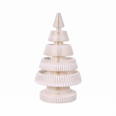 Jingle Jollys Paper Christmas Tree 114CM w/ Star Topper LEDs Xmas Decorations Kit Home Office White