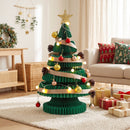 Jingle Jollys Paper Christmas Tree 62CM w/ Star Topper LEDs Xmas Decorations Kit Home Office Green