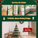 Jingle Jollys Paper Christmas Tree 87CM w/ Star Topper LEDs Xmas Decorations Kit Home Office Green