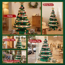 Jingle Jollys Paper Christmas Tree 87CM w/ Star Topper LEDs Xmas Decorations Kit Home Office Green