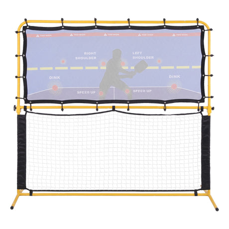 Everfit Pickleball Net Rebounder Portable Training Practice 6FT Black Yellow
