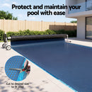 Aqua Buddy Pool Cover 500 Micron 6.5x3m w/ Roller 5.55m Swimming Pools Black Solar Blanket