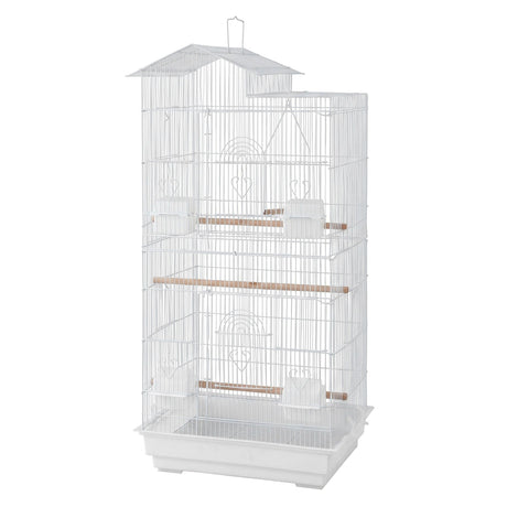 i.Pet 100cm Bird Cage Aviary Parrot Budgie White