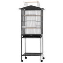 i.Pet 136cm Bird Cage Aviary Open Top Parrot Budgie Stand Wheels Black
