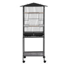 i.Pet 136cm Bird Cage Aviary Open Top Parrot Budgie Stand Wheels Black