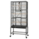 i.Pet 176cm 3-Tier Large Bird Cage Aviary with Ladder Parrot Budgie Wheels Black