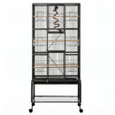 i.Pet 176cm 3-Tier Large Bird Cage Aviary with Ladder Parrot Budgie Wheels Black